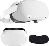 📱 white silicone vr shell face protector cover - dust proof & washable, compatible with oculus quest 2 logo