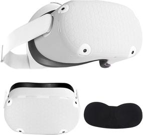 img 1 attached to 📱 White Silicone VR Shell Face Protector Cover - Dust Proof & Washable, Compatible with Oculus Quest 2