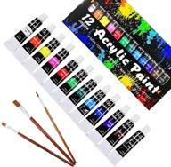 acrylic bottles painting brushes vibrant logo