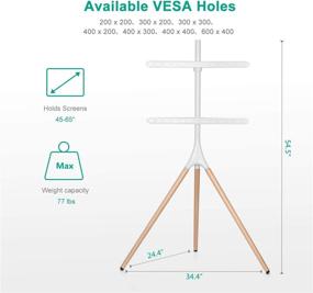 img 3 attached to 🖼️ Optimized Search: EleTab Artistic Easel 45-65" LED LCD Screen Tripod TV Display Stand with Adjustable Swivel Mount and Tripod Base