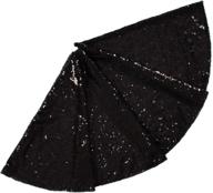 🎄 large black sequin christmas tree skirt - 48 inches - polyester - farmhouse xmas tree skirt - candy design - ideal for christmas party decorations логотип