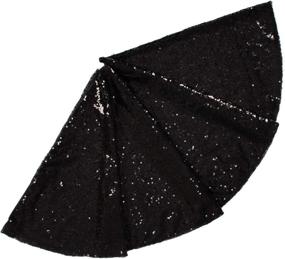 img 4 attached to 🎄 Large Black Sequin Christmas Tree Skirt - 48 Inches - Polyester - Farmhouse Xmas Tree Skirt - Candy Design - Ideal for Christmas Party Decorations