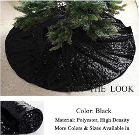 img 1 attached to 🎄 Large Black Sequin Christmas Tree Skirt - 48 Inches - Polyester - Farmhouse Xmas Tree Skirt - Candy Design - Ideal for Christmas Party Decorations