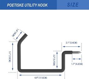 img 3 attached to POETISKE Heavy Duty Utility Hooks - Versatile Garage Wall Mounted Ladder Hanger, Bike & Chair Organizer - Screw-in Vinyl Coated 4Pack