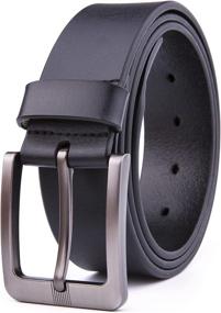 img 4 attached to 👔 Enhance Your Wardrobe with Classic Stitched Width Regular Men's Belts