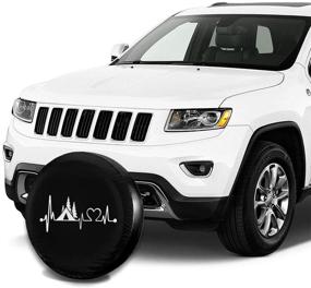 img 1 attached to Camping Love Heartbeat Spare Tire Cover Waterproof Dust-Proof UV Sun Wheel Tire Cover Fit For Jeep