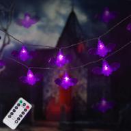 halloween purple bats string lights – spooktacular 8 🦇 lighting modes | battery-powered | indoor/outdoor decor | remote control логотип