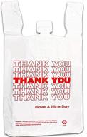 🛍️ premium quality thank bags: reusable plastic grocery solution logo
