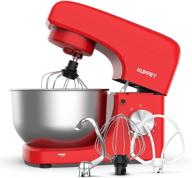 🍰 kuppet stand mixer - 8-speed tilt-head electric food stand mixer with dough hook, wire whip & beater, pouring shield, 4.7qt stainless steel bowl in red логотип