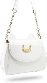 img 1 attached to 🌙 Oct17 Moon Luna Purse Kitty Cat Satchel Shoulder Bag - Designer Women Handbag Tote in PU Leather - Sailor School Chic