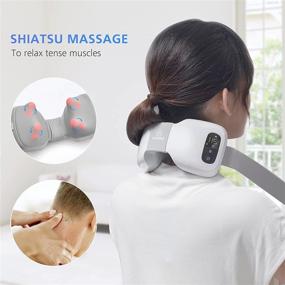 img 3 attached to 🧳 Portable Shiatsu Neck Massager with Heat for Effective Pain Relief on-the-go - Comfier Travel Neck Massager, 4 Modes, LCD Display - Ideal for Travel, Office, and Home Use - Perfect Gift for Men and Women