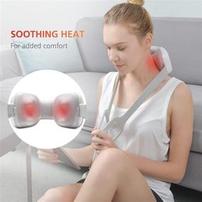 img 2 attached to 🧳 Portable Shiatsu Neck Massager with Heat for Effective Pain Relief on-the-go - Comfier Travel Neck Massager, 4 Modes, LCD Display - Ideal for Travel, Office, and Home Use - Perfect Gift for Men and Women