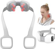 🧳 portable shiatsu neck massager with heat for effective pain relief on-the-go - comfier travel neck massager, 4 modes, lcd display - ideal for travel, office, and home use - perfect gift for men and women logo