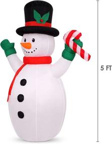 img 2 attached to CONMIXC 5FT Snowman Inflatable with Multi-Color Disco Lighting, Blow Up Snowman Decorations, Xmas Inflatable Decor for Indoor Outdoor Yard Garden Lawn