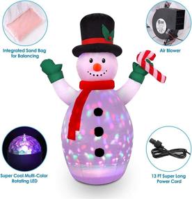 img 1 attached to CONMIXC 5FT Snowman Inflatable with Multi-Color Disco Lighting, Blow Up Snowman Decorations, Xmas Inflatable Decor for Indoor Outdoor Yard Garden Lawn