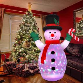 img 3 attached to CONMIXC 5FT Snowman Inflatable with Multi-Color Disco Lighting, Blow Up Snowman Decorations, Xmas Inflatable Decor for Indoor Outdoor Yard Garden Lawn