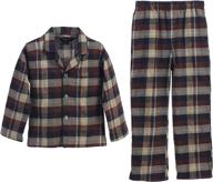 comfortable and stylish: gioberti boys yarn-dye brushed 2 piece flannel lounge & pajama set with elastic waist pants logo