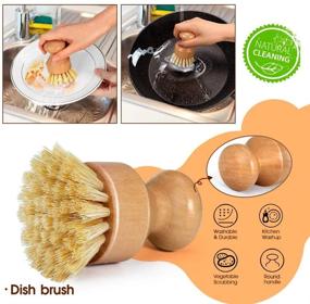 img 1 attached to 🌱 6-Piece Wooden Brush with Loofah Cleaning Cloths Set - Eco-Friendly Kitchen Cleaning Brushes for Utensils, Bottles, and Cookware - Natural Sisal and Coconut Fibers with Wooden Handles - Ideal for Home Dish Cleaning