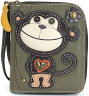 chala monkey zip around wristlet wallet logo