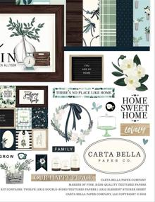 img 1 attached to 🏡 Carta Bella Paper Company Home Again Collection Kit - Green, Blue, Woodgrain, Black, Teal