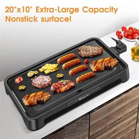 img 3 attached to Hassle-Free Clean Up Black ALES H1001 Everyday Nonstick Electric Griddle - Indoor BBQ Grill Party Smokeless Griddle Pan, Healthy-Eco, 1500W Pancake Griddle with Non-stick Coating