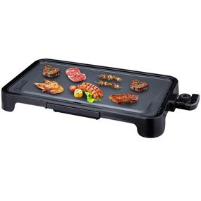 img 4 attached to Hassle-Free Clean Up Black ALES H1001 Everyday Nonstick Electric Griddle - Indoor BBQ Grill Party Smokeless Griddle Pan, Healthy-Eco, 1500W Pancake Griddle with Non-stick Coating