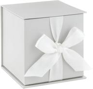 🎁 white ribbon and filler small gift box with lid by hallmark logo