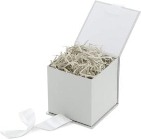 img 1 attached to 🎁 White Ribbon and Filler Small Gift Box with Lid by Hallmark