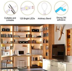 img 2 attached to 🔆 Dimmable LED Strip Lights for Kitchen - 13ft Under Cabinet Lighting with Remote Control and Adapter, Timing Warm White Strip Lights for Closet Bookshelf Bedroom - 2400LM, 3000K