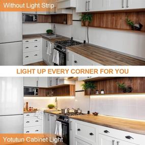 img 3 attached to 🔆 Dimmable LED Strip Lights for Kitchen - 13ft Under Cabinet Lighting with Remote Control and Adapter, Timing Warm White Strip Lights for Closet Bookshelf Bedroom - 2400LM, 3000K