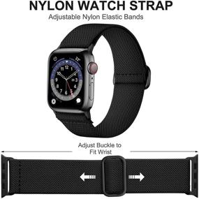 img 2 attached to 🍎 Армейские ремешки Adorve для Apple Watch 45 мм и 44 мм, а также 42 мм для мужчин и женщин - 5 штук упругих ремешков Solo Loop из мягкого нейлона с эластичной оплеткой, заменяющих спортивные ремешки для iWatch SE, Серии 7, 6, 5, 4, 3, 2, 1, 42 мм/44 мм/45 мм - совместимые и стильные!