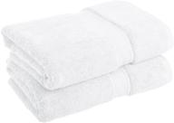 🛀 superior - 900gsm egyptian cotton solid bath towel set, 2pc, white, 2 count - wh logo