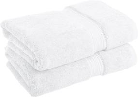 img 4 attached to 🛀 SUPERIOR - 900GSM Egyptian Cotton Solid Bath Towel Set, 2PC, White, 2 Count - WH