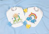 🐘 dimensions stamped cross stitch 'noah's ark' elephant and giraffe diy baby bibs, set of 2, 9x14 inch logo