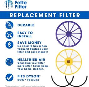 img 2 attached to Fette Filter 2-Pack Pre-Motor & Post-Motor HEPA Filters for Dyson DC07 - Compare to Part # 901420-02 & 904979-02