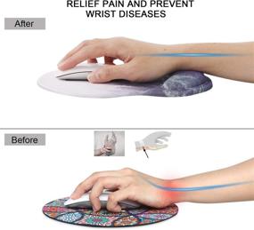 img 1 attached to 🌲 Elevate Your Comfort and Performance with iCasso Ergonomic Mouse Pad - Forest Theme: Gel Wrist Rest Support, Non-Slip, Pain Relief, Perfect for Office, Home, and Gaming