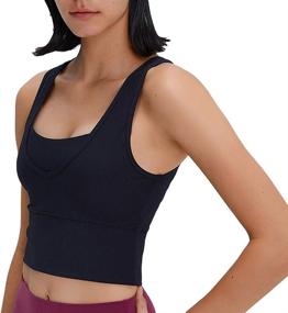 img 2 attached to 🏋️ Cropped Ribbed Workout Tank Tops: Perfect Gym Attire for Women in Yoga, Fitness, Sports, and Running