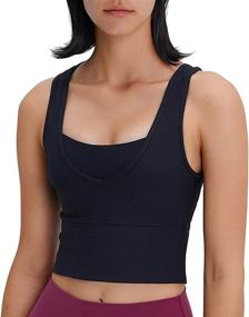 img 3 attached to 🏋️ Cropped Ribbed Workout Tank Tops: Perfect Gym Attire for Women in Yoga, Fitness, Sports, and Running