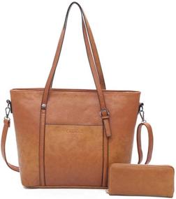 img 4 attached to 👜 Chic and Spacious Leather Shoulder Satchel for Women - Ideal Handbags & Wallets in Hobo Bag Style