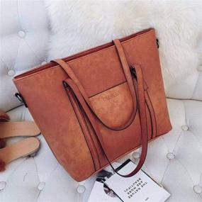 img 1 attached to 👜 Chic and Spacious Leather Shoulder Satchel for Women - Ideal Handbags & Wallets in Hobo Bag Style