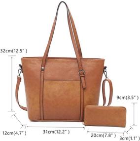 img 3 attached to 👜 Chic and Spacious Leather Shoulder Satchel for Women - Ideal Handbags & Wallets in Hobo Bag Style