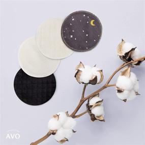 img 2 attached to 🌙✨ AVO Reusable Cotton Rounds Set, 3 Quilted Black Bamboo, 3 Organic Velour, 3 Quilted Cotton Pads, 1 Bamboo Towel for Makeup Removal, Toning, Fabric Pouch, Laundry Bag (Moon&amp;Star)