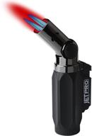 🔥 jetpro 4 jet lighter torch: prefilled, rotatable nozzle, red flame - perfect for grill bbq and camping! logo