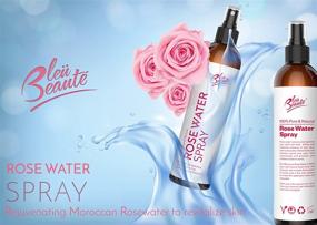 img 2 attached to 🌹 Large 4oz Rose Water - Bleu Beauté's 100% Pure Facial Toner with Delicate Floral Fragrance - Non-Breakable Sprayer, 1 Bottle