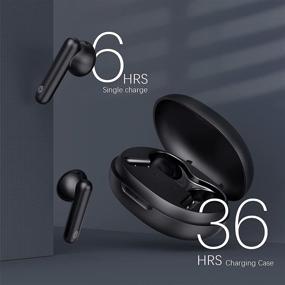 img 1 attached to 🎧 Black Wireless Bluetooth Earbuds - In-Ear Noise Cancelling Headphones with Stereo Sound | Waterproof True Wireless Earbuds for Running & Fitness | 36 Hours Playtime