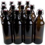 🍺 12-pack of 33 oz. grolsch glass beer bottles – airtight swing top seal storage for home brewing of alcohol, kombucha tea, & homemade soda by cocktailor - quart size logo