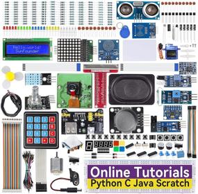 img 4 attached to 🍓 Набор для начинающих Raspberry Pi Ultimate Starter Kit для Raspberry Pi 4B 3B+ 400 - SunFounder: программирование Python, C, Java и Scratch, обширные онлайн-уроки, 337 предметов, включая модуль камеры, динамик, I2C ЖК-дисплей и 131 проект.