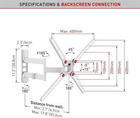 img 1 attached to 📺 Barkan White TV Wall Mount, Full Motion Articulating - Fits 13-65 inch Flat/Curved Screens, Holds up to 88 lbs, Patented, UL Listed, Suitable for LED OLED LCD