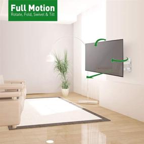 img 3 attached to 📺 Barkan White TV Wall Mount, Full Motion Articulating - Fits 13-65 inch Flat/Curved Screens, Holds up to 88 lbs, Patented, UL Listed, Suitable for LED OLED LCD