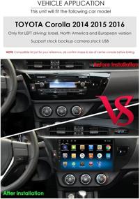 img 3 attached to 📻 Премиум автомагнитола Android 10 дюймов 10.1 дюйма для Toyota Corolla 2014-2016 | Bluetooth, WiFi, GPS, камера заднего вида | Управление рулевым колесом, USB, зеркальная ссылка | 2+32 ГБ в головном блоке на панелиashboard